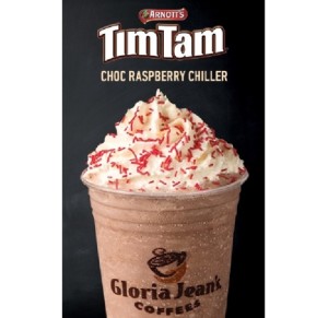 The Arnott&rsquo;s Tim Tam Choc Raspberry Chiller is described as a &ldquo;rich chocolate drink with a burst of raspberry flavour&rdquo;.